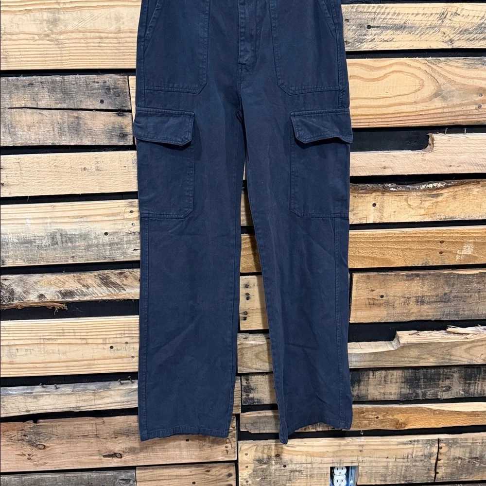 Zara High Rise Wide Leg Cargo Pants In Charcoal Gray Size‎ 0 - Picture 3 of 8